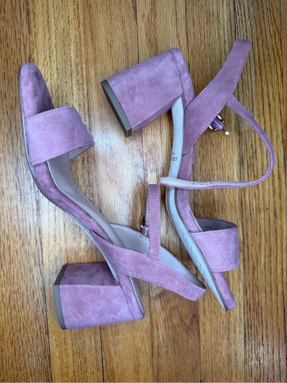 Cole Haan Women's Suede Block Heel Sandals in Dusty Size 5.5